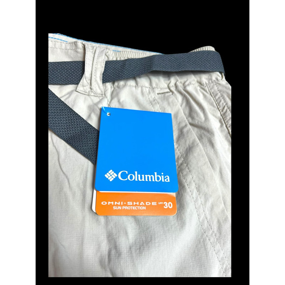 2 prs Columbia BATTLE RIDGE Omni-Shade Cargo Shorts | Men's 1x Khaki Green NWT - Picture 12 of 16